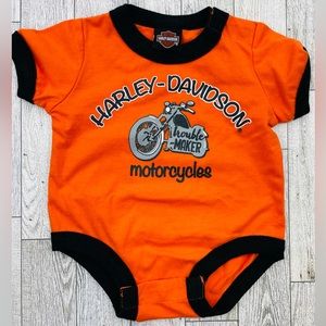 Harley Davidson orange onesie size 0-3M